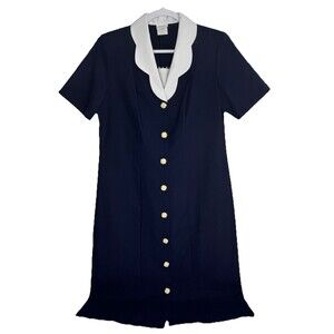 vtg Blair Boutique 70’s 80’s Dress Size 12 Vtg Secretary Grannycore Button Front